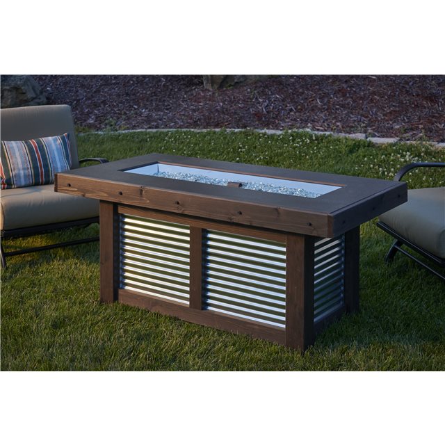 THE OUTDOOR GREATROOM CO. Denali Brew Linear Gas Fire Pit Table