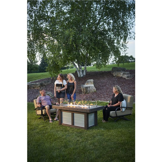 THE OUTDOOR GREATROOM CO. Denali Brew Linear Gas Fire Pit Table