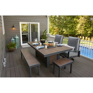 THE OUTDOOR GREATROOM CO.  Kenwood Linear Dining Height Fire Table