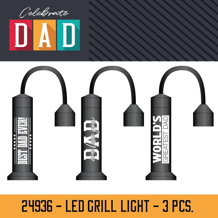 Magnetic LED Grill Light Father's Day Assortment- 3/Pack