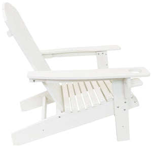 All-Weather Set of 2 White Adirondack Chairs & Drink Holders