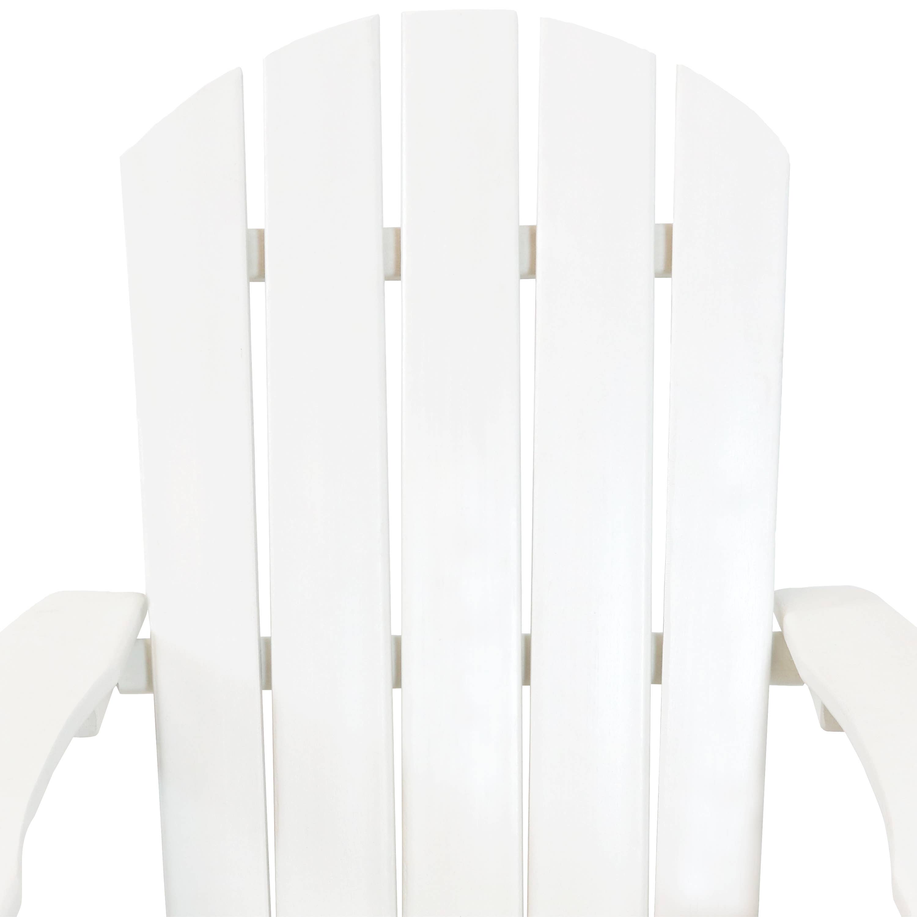 All-Weather Set of 2 White Adirondack Chairs & Drink Holders