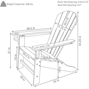 All-Weather Set of 2 White Adirondack Chairs & Drink Holders