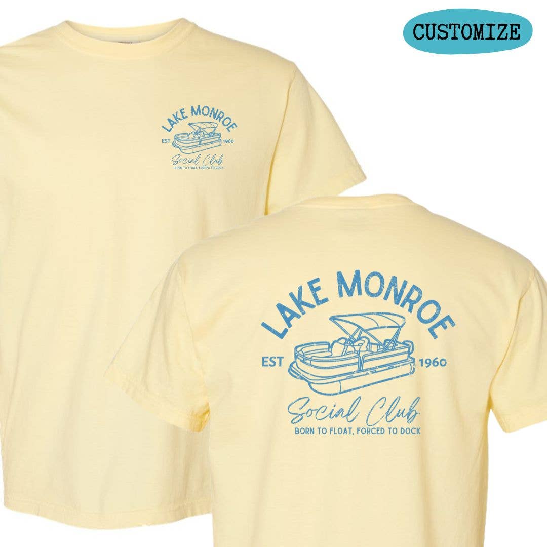 Custom Lake Social Club Front and Back Tee