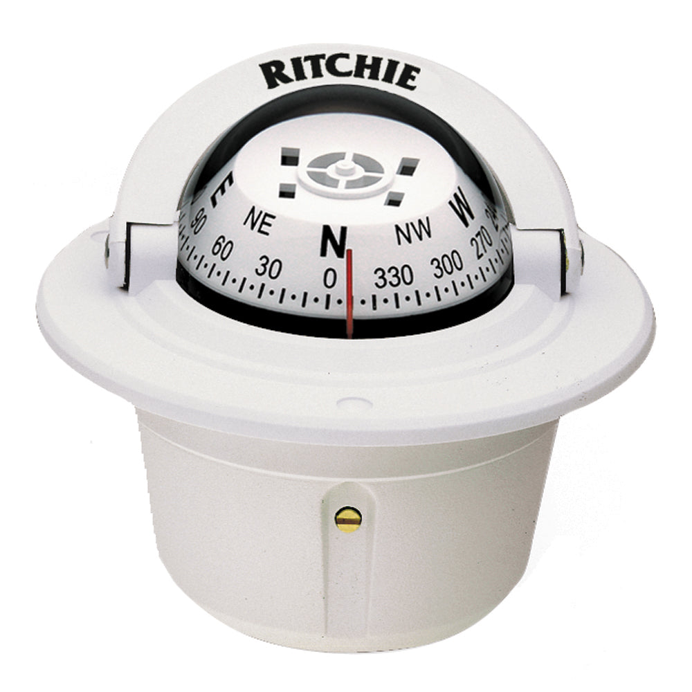 Ritchie F-50W Explorer Compass - Flush Mount - White [F-50W] - Designer Investment