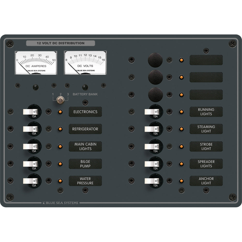 Blue Sea 8068 DC 13 Position Toggle Branch Circuit Breaker Panel - White Switches [8068] - The Smith Lake Clique