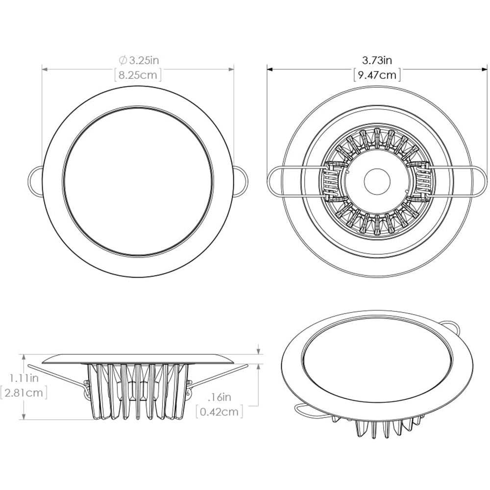 Lumitec Mirage - Flush Mount Down Light - Glass Finish/No Bezel - Warm White Dimming [113199]