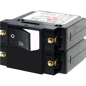 Blue Sea 7575 A-Series Raised Rocker Circuit Breaker - Double Pole - 32A [7575]