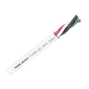 Pacer Round 4 Conductor Cable - 100 - 14/4 AWG - Black, Green, Red  White [WR14/4-100]